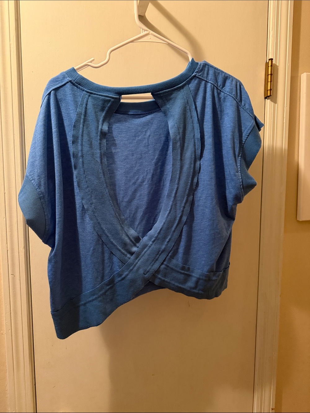 Blue Women’s Short Sleeve Crossover Top